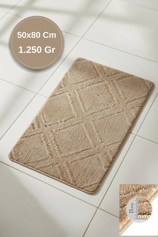Lüks Kaymaz Taban 50x80 Cm Banyo Halısı/paspası Wb - 11 Mm Kalın %100 Polipropilen I