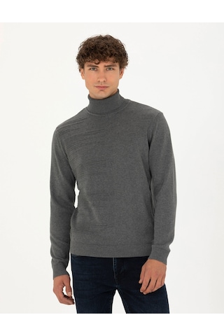 Pierre Cardin Erkek Gri Melanj Triko Kazak 50281831-vr086 Gri Melanj