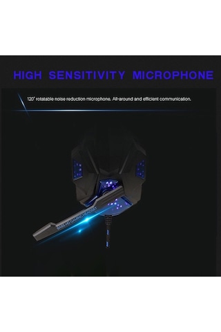 Novahub Sy830mv Oyun Kulaklığı - 40mm Sürücü, Ayarlanabilir Mikrofon, Işık Efekti, Aux+usb, Siyah-mavi, Gaming Headset