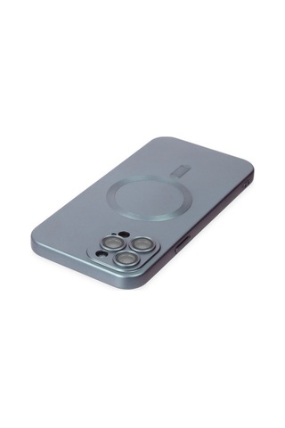 Newface Apple iPhone Uyumlu 12 Pro Max Kılıf Moshi Lens Magneticsafe Silikon - Glblseme - 99 Sierra Blue