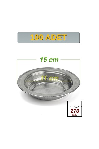 Binbir Trend 15 Cm Yanaklı Krom Çelik Cacık Ve Çorba Kasesi 270 Ml Lokanta, Restoran Ve Ev Tipi Kase -kase1511 100 Adet