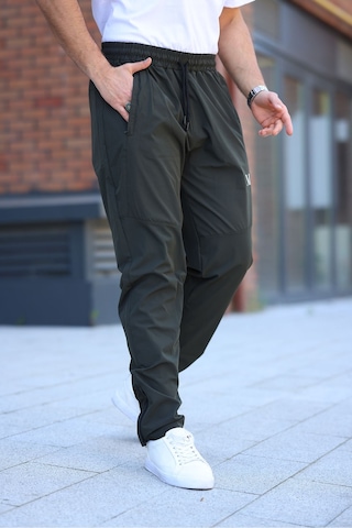 Erkek Haki Baggy Eşofman Altı Fermuarlı Paça Kaliteli Paraşüt Kumaş Haki