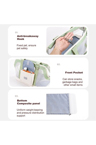 Qingmipy Taşınabilir Kedi Ve Köpek Taşıma Çantası - Nefes Alabilir, Dayanıklı, Büyük Kapasiteli 40x26x21cm