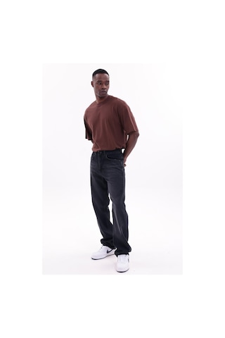 Freemen Erkek Baggy Bol Kesim Kot Pantolon Koyu Siyah
