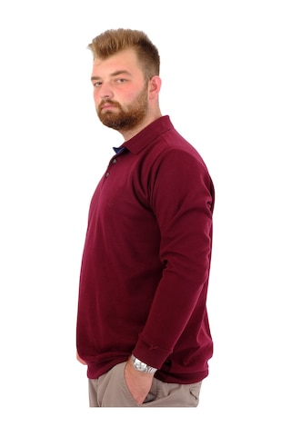 Mode Xl Büyük Beden Erkek Sweat Polo Yaka Selanik Nakışlı 20440 Mürdüm Mürdüm