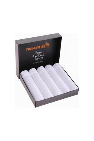 Cnt Erkek Pamuklu Boxer 5'li Paket Beyaz Beyaz