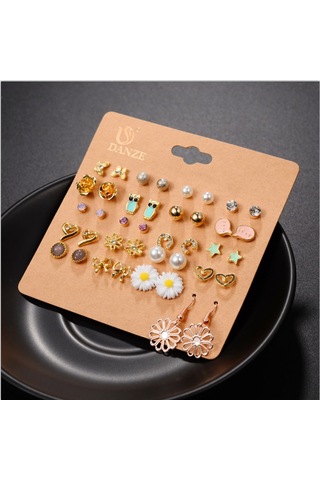 Samdoo 20 Çift Kadın Küpe Seti - Gümüş Ve Bow Desenli, Gündelik & Özel Davetler İçin Zevkli Aksesuarlar Diğer