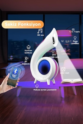 Torima XM-G69 Kablosuz 6in1 Şarjlı Saat ve Hoparlör Özellikli Masa Lambası