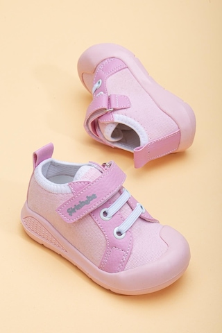 Şirin Bebe Şirinbebe Şiringenç Keten Pembe Kız İlkadım Bebek Çocuk Ayakkabısı-2896-pembe Pembe