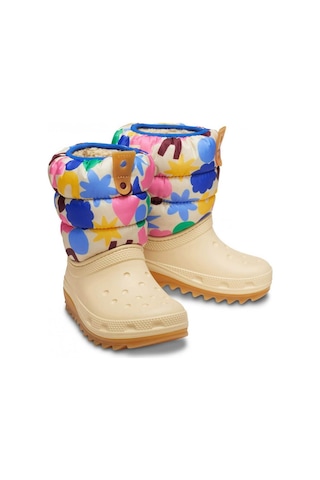 Crocs Classic Neopuff Geo Shapes Boot K Çocuk Çizmesi - Bej / Multi Bej