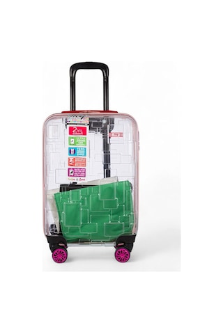 Bilik Deri Açık Pembe Unisex Kabin Boy Valiz 10136-k Açık Pembe