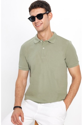 Tudors Erkek Slim Fit Dar Kesim Pamuklu Yumuşak Dokulu Serin Tutan Kumaş Düz Pike Haki Polo Yaka Tişört-31620 Haki
