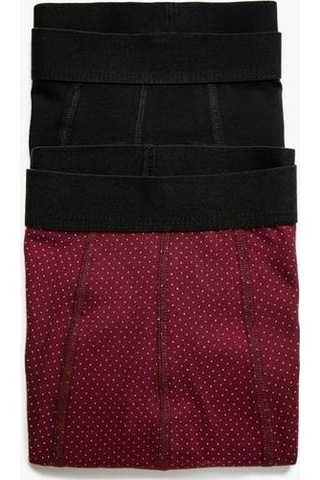 Koton 2'Li Boxer Pamuklu Desenli Bordo Desenli 3Wlm90064Mk 3Wlm90064Mk4D5