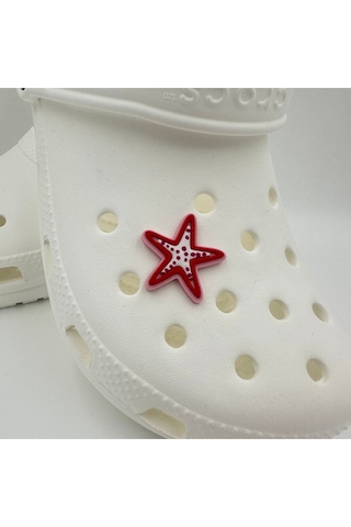 Crocs Terlik Süsü Ve Aksesuarı , Çanta Süsü Jibbitz 3d Kabartmadeniz Yıldızı 04 Görsel Figür Aksesuar Fuşya-beyaz-pembe