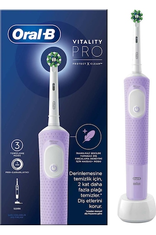 Oral-B Şarjlı Vitality Pro Koruma ve Temizlik Elektrikli Diş Fırçası Lila