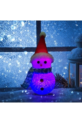 Led Işıklı Kardan Adam Yılbaşı Ağacı Süsleri Renk Değiştiren Kardan Adam Led Light Snowman Renkli Pilli Led Işıklı Kardan Adam