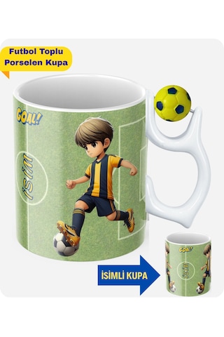 Sarı Lacivert Futbol Kupa Taraftar Yastık Kombin Taraftar Uyku Arkadaşı İkili Set Hediye Hediye Paketi-Hediye Paketi