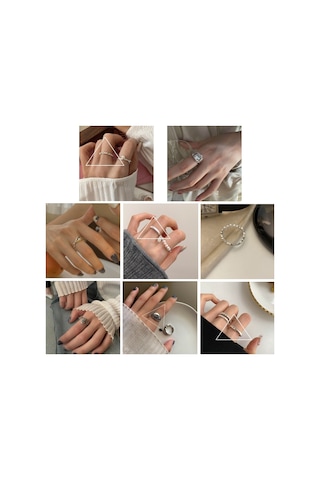 Happy Smile Face Love Wear Combination Ring, Color: J3284 Çok Renkli