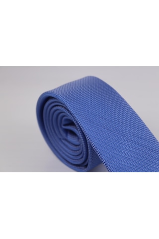 Demfashion Özel Desenli Kravat Mendil Seti - Mavi (533048936) Mavi