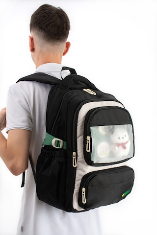 Ventis Qualty Okul Çantası Su Geçirmez Klinkır Kumaş Unisex Sırt Çantası Model 1g Siyah