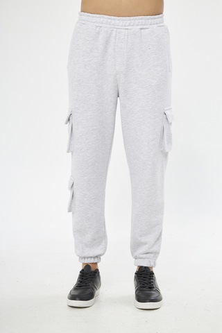 Unisex Regular Cepli Kargo Pantolon - Kargo Eşofman Altı Gri