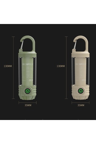 Sones Şarj Edilebilir Açık Hava Taşınabilir Led Kamp Işığı Çok İşlevli El Feneri Khaki Çok Renkli