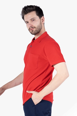 Polo Yaka T-shirt %100 Pamuk Cepli Kırmızı