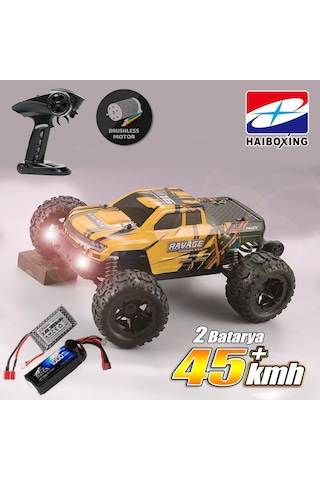 Haıboxıng 1/16th Scale 4wd Brushless Truck Uzaktan Kumandalı Araba Rtr Sarı + 1000 Mah 7.4v 2s 30c Lipo Batarya