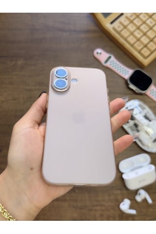 Apple iPhone 17 Uyumlu Süper İnce Mat Ultra Thin Silikon Kılıf Çöl