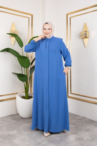 Salaş Kesim Aerobin Kumaş Ferace / Mavi - F137 Mavi