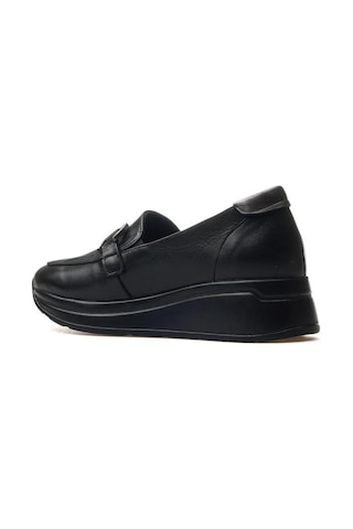 Venüs 2216647y Airflow Dolgu Deri Loafer Kadın Ayakkabı Siyah - Platin