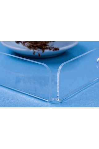 Şeffaf Pleksi Tepsi 20x20 Cm Servis Kahve Çay Ve Sunum Tepsisi
