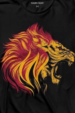 Aslan Lion Head Champion Şampiyon Kral King Galata Uzun Kollu Tişört Baskılı T-shirt 001