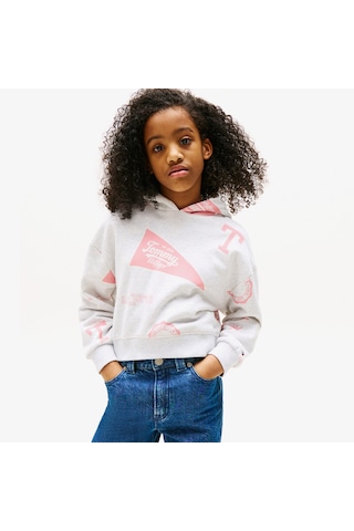 Tommy Hilfiger Hooded Çocuk Beyaz Sweatshirt Kg0kg08732 BEYAZ