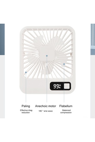 Vkemall Hızlı Şarjlı 5 Kademeli Ayarlanabilir Rüzgar Hızına Sahip Taşınabilir Masa Fanı