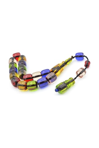 Enes Abdo İmzalı Fıçı Kesim Rengarenk Sıkma Kehribar Efe Maskot Tesbih