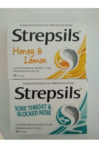 Strepsils Limon&Bal Aromalı pastil+Strepsils Mentollü 24 pastil
