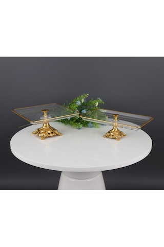 Çnr Home Collection 2 Parça Gold Pasta Sinumluk Kurabiyelik Seti Gold