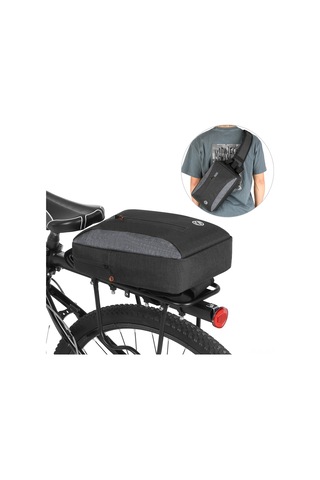 Jeemson Bisiklet Ve Göğüs Çantası - 2'de 1 Pratik Taşıma Çözümü Siyah