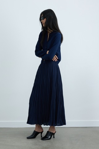 Suud Collection Lacivert Lea Triko Hırka