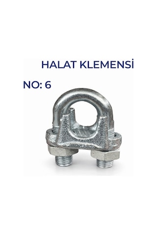 Çelik Halat Klemensi No:6 Güçlü Halat Bağlantı Ve Sabitleme Parçası 5 Adet