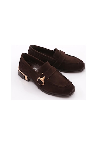 Dgn 26076 Kadın Loafer Ayakkabı Kahve Süet