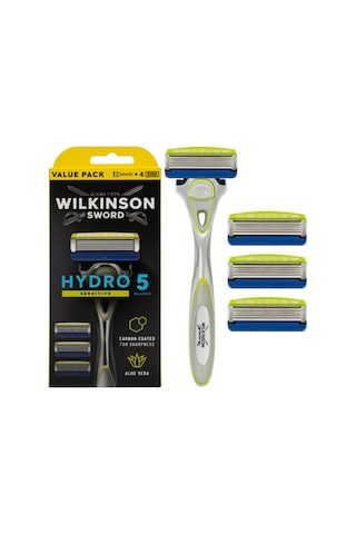 Wilkinson Sword Hydro 5 Sensitive Aloe Veralı Tıraş Bıçağı Sapı + 4 Yedek Kartuş