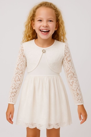 Esila Kids Kız Çocuk Dantel Bolero Kız Çocuk Bolero Özel Gün Kız Çocuk Ceket Modeli 1-11 Yaş Ekru