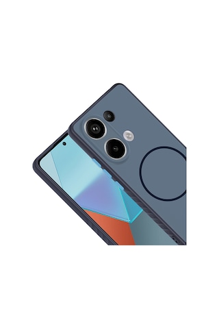 Maks Technology Redmi Note 13 Pro 4g Kılıf M-safe Şarj Özellikli Mkst Tea Kapak - Lacivert