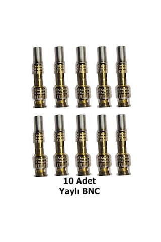 Yaylı Bnc Konnektör 10 Adet - Kamera Güvenlik Sistemleri İçin Kablo Koruyuculu Bnc Seti