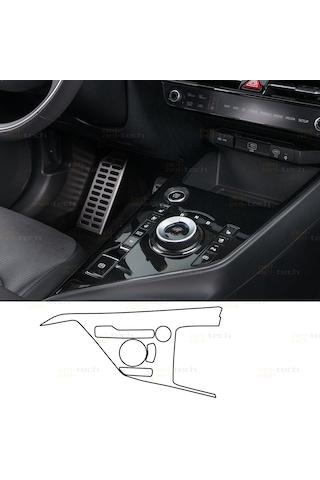 Kia Niro Uyumlu Orta Konsol Piano Black Tpu Koruyucu 2024-2026