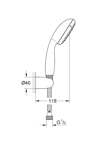 Grohe Tempesta 100 El Duşu Seti 2 Akışlı 2780310E Krom