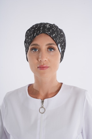 Siyah Nota Desenli Tesettür Doktor Hemşire Hastane Aşçı Cerrahi B