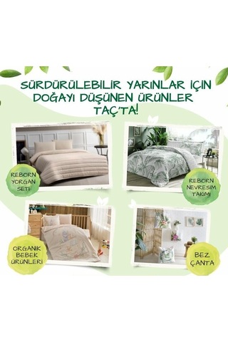Taç - Natura Taş Çift  Kişilik Reborn Yorgan Seti